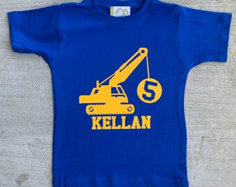 Wrecking Ball Crane Birthday Shirt, Construction Birthday shirt