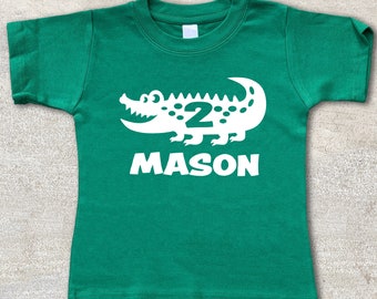 Alligator Birthday Shirt Reptile shirt for boys or girls