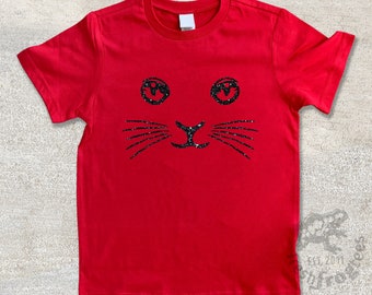 Glitter cat kitty animal graphic shirt for girls - Cat gift idea