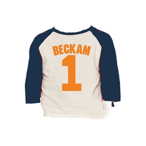 Birthday Number Jersey Number Shirt 3/4 or long sleeve relaxed fit raglan baseball shirt image 4