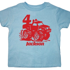Monster Truck Birthday Shirt Personalized Birthday Shirt any age and name pick your colors image 2