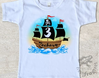Pirate ship birthday shirt 1st birthday 2nd 3rd 4th 5th 6th 7th 8th 9th