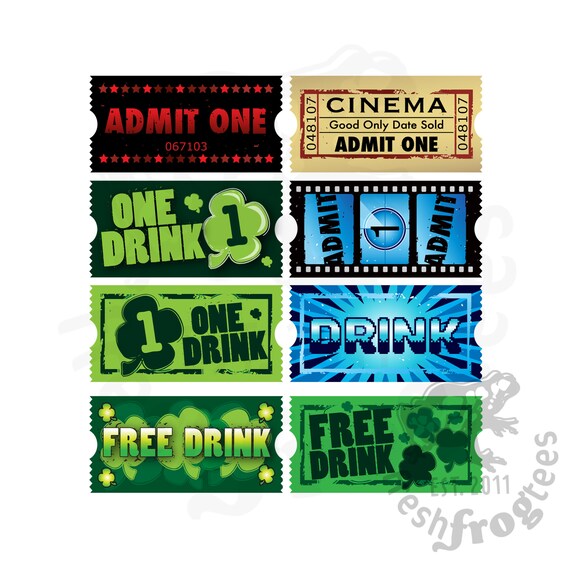 Roll Ticket Stubs Svg Assorted Designs Movie Ticket Stub St Etsy