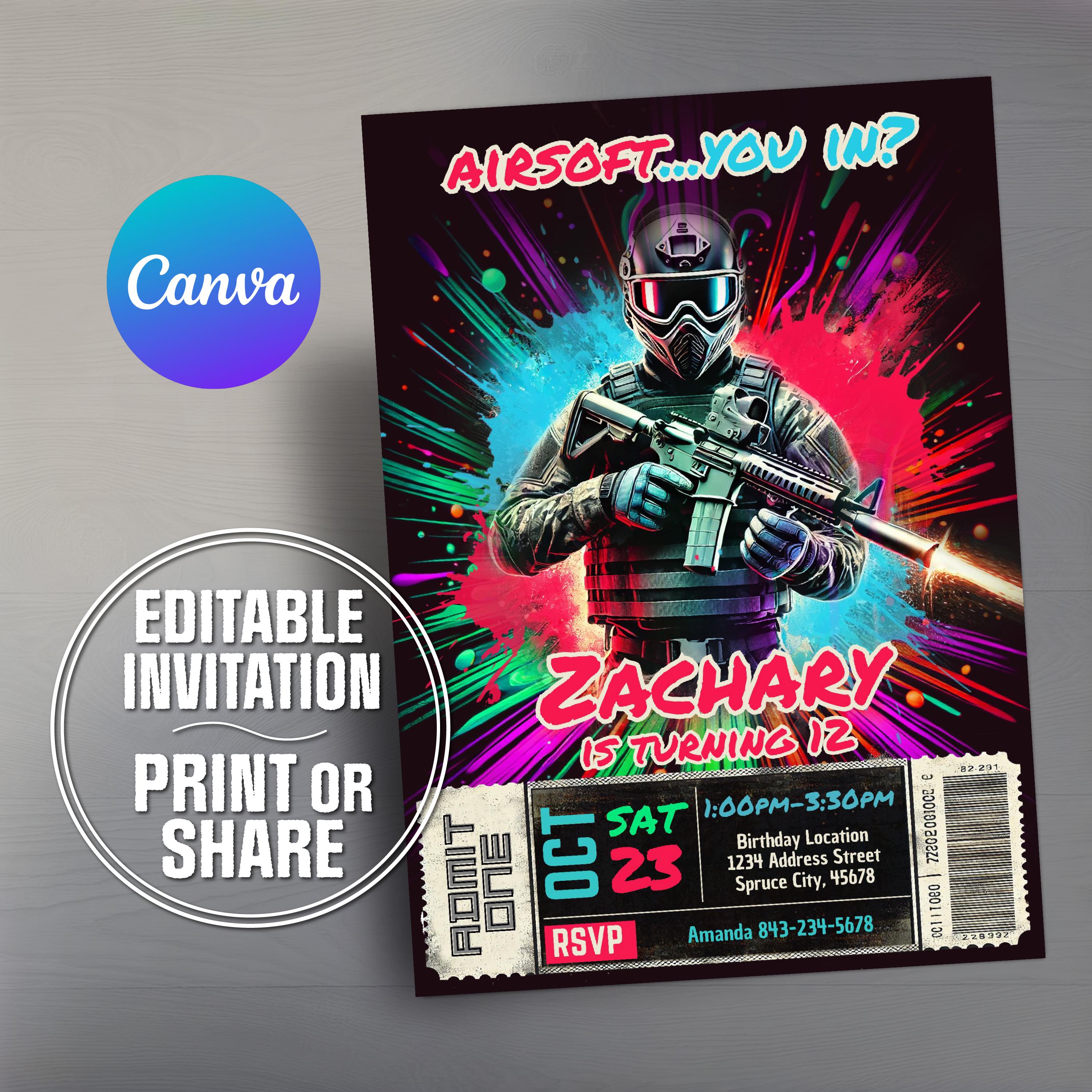 Lot De 5 Affiches Publicitaires Airsoft, Décoration Occasion
