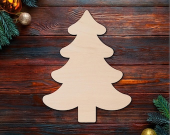Christmas tree wooden unfinished Ornate Decorative Laser Cut Shapes | DIY Christmas Craft
