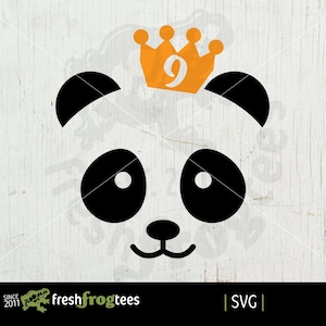 Svg 9e anniversaire de panda - Illustration vectorielle de 9 anniversaire de panda Fête d'ours panda