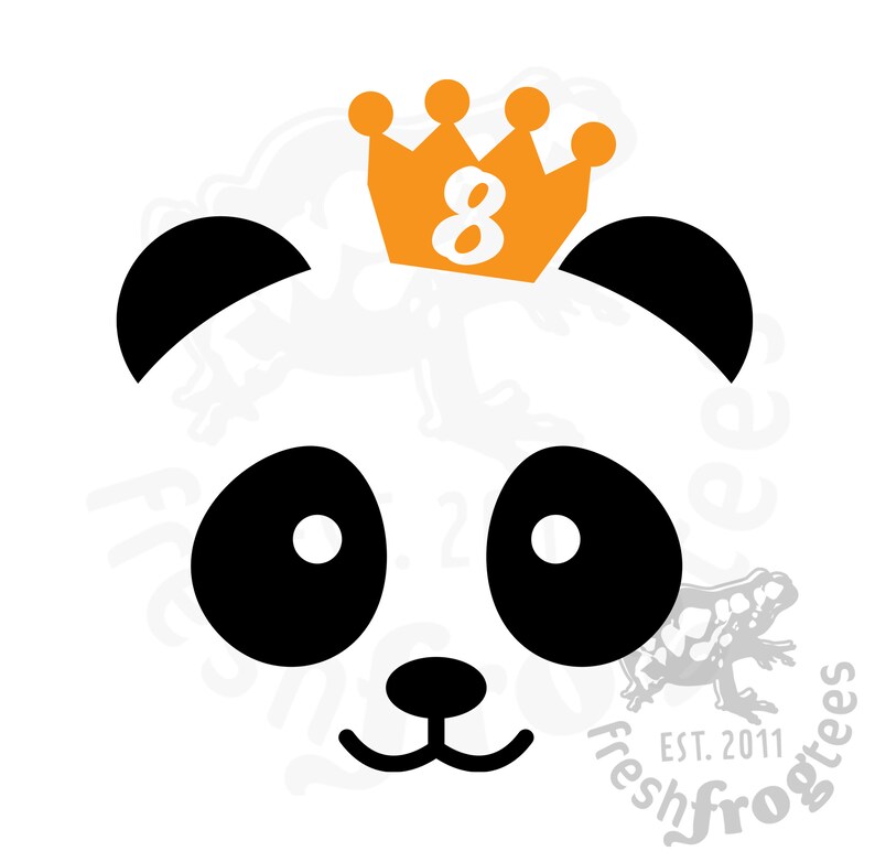 Download 8th birthday Panda with crown SVG vector abstract ...