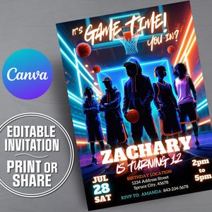 Basketball Birthday Party Invitation