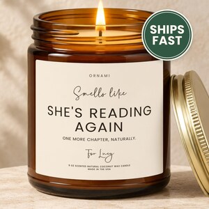 Book Lover Candle, Reading Again Humor, Romantasy Reader Gift, Book Club Decor, Library Lover Present, Personalized Name Label