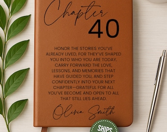 Personalized 40th Birthday Gift Custom Journal - For Him, For Her, Gift For Son, Gift For Daughter, Gift For Friend, Gift For Coworker Graph