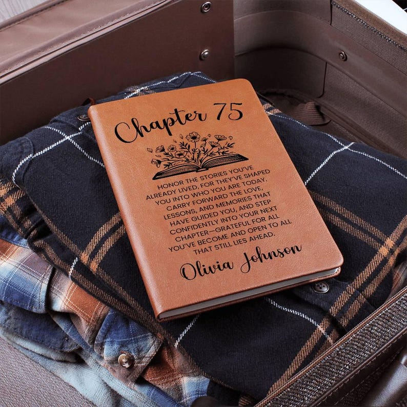 75th Birthday Gift for Her or Him Personalized Chapter 75 Journal With ...