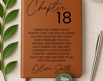 Personalized 18th Birthday Gift Custom Journal - For Him, For Her, Gift For Son, Gift For Daughter, Gift For Friend, Gift For Coworker Graph