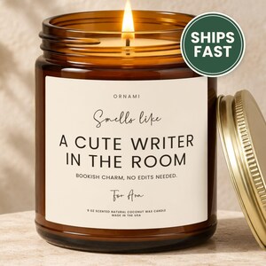 Cute Writer Candle, Writer Gift, Author Appreciation, Book Lover Humor, Literary Desk Decor, Poet and Creative Keepsake, Reader Present