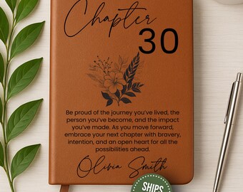 Personalized 30th Birthday Gift Custom Journal - For Him, For Her, Gift For Son, Gift For Daughter, Gift For Friend, Gift For Coworker Graph