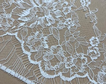 Off white lace Fabric by the Yard, Bridal Wedding Dressmaking Sewing Material XY160A-TL17