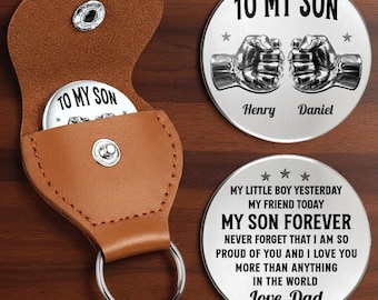 Pocket Hug for Son from Dad, Personalized Son Coin Gift, Father to Son Keepsake, Birthday Gift for Son, Meaningful Gift from Dad