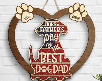 Personalisierte Hunde Papa Holzschild, benutzerdefinierte Haustier Name Pfotenschild, Vatertagsgeschenk für Hunde Papa, Hundeliebhaber Dekor, für meinen tollen Papa