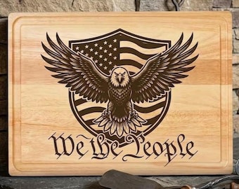 Tagliere con aquila "We The People", decorazione patriottica per la cucina con bandiera americana, regalo per papà a tema libertà negli Stati Uniti, regalo per veterani