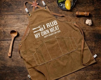 Grembiule da barbecue personalizzato per papà e nonno, divertente regalo per la festa del papà, grembiule da cucina personalizzato ricamato per uomo