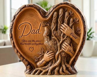 Targa acrilica personalizzata per papà, regalo personalizzato per la festa del papà dai figli, papà che si tengono per mano, ricordo di famiglia.