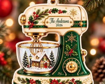 Personalized Stand Mixer Christmas Ornament 2026, Custom Name Christmas Ornament,, Baker Gift, Kitchen Christmas Keepsake Decor