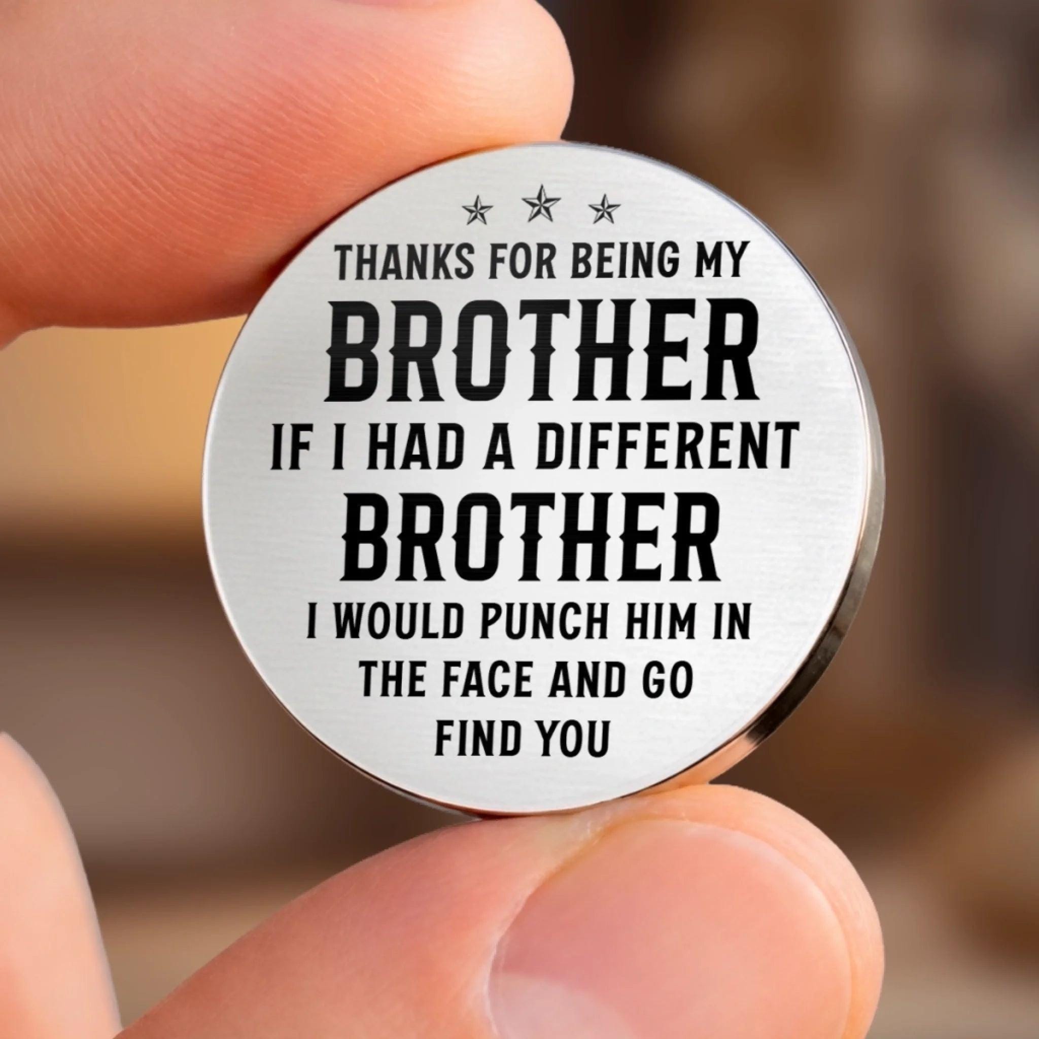 Pocket Hug for Brother, Funny Brother Coin Gift, Personalized Brother ...