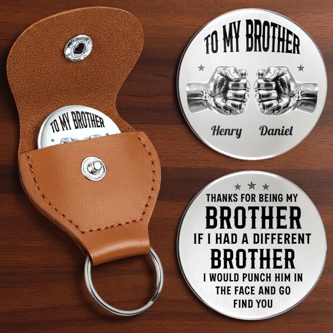 Pocket Hug for Brother, Funny Brother Coin Gift, Personalized Brother ...