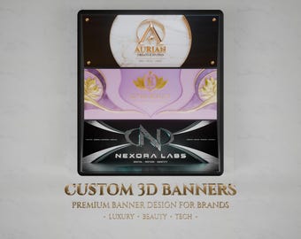 Custom 3D Social Media Banner | YouTube, Facebook, LinkedIn, X, Etsy, TikTok Graphics