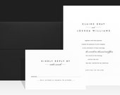 Modern Simple Wedding Invitations - Black and White Wedding Invitation - Wedding Invites - Elaine