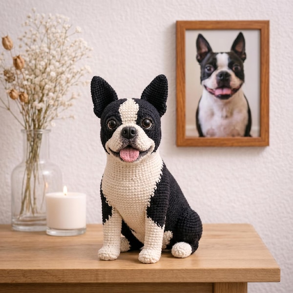 Personalized Crochet Dog Cat From Photo Custom Portrait Pet Plush Stuffed Animal Keepsake Gift, Handmade Pet  Memorial Gift Decor