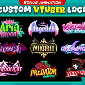 Custom VTuber Logo – Clean & Stream-Ready Branding - FREE Idle animation logo