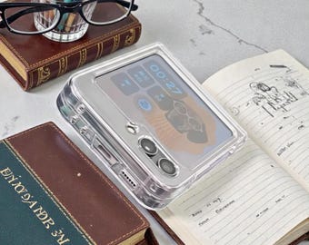 クリアZフリップケース フルヒンジ保護 スリム透明折りたたみ式スマホカバー