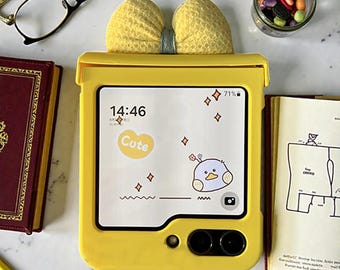 Galaxy Z Flip5/6/7用 3Dリボンキャンディカラースマホケース