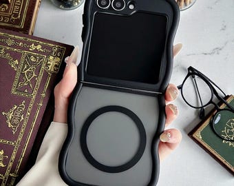 Galaxy Z Flip 3 4 5 6 7用 マグネット式マットウェーブケース