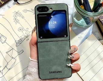 高級スエードレザー製フリップ式スマホケース 耐衝撃マット仕上げ スリム保護カバー