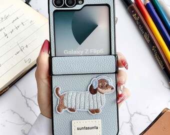 漫画柄PUレザー製フリップ式スマホケース 耐衝撃ヒンジ保護カバー