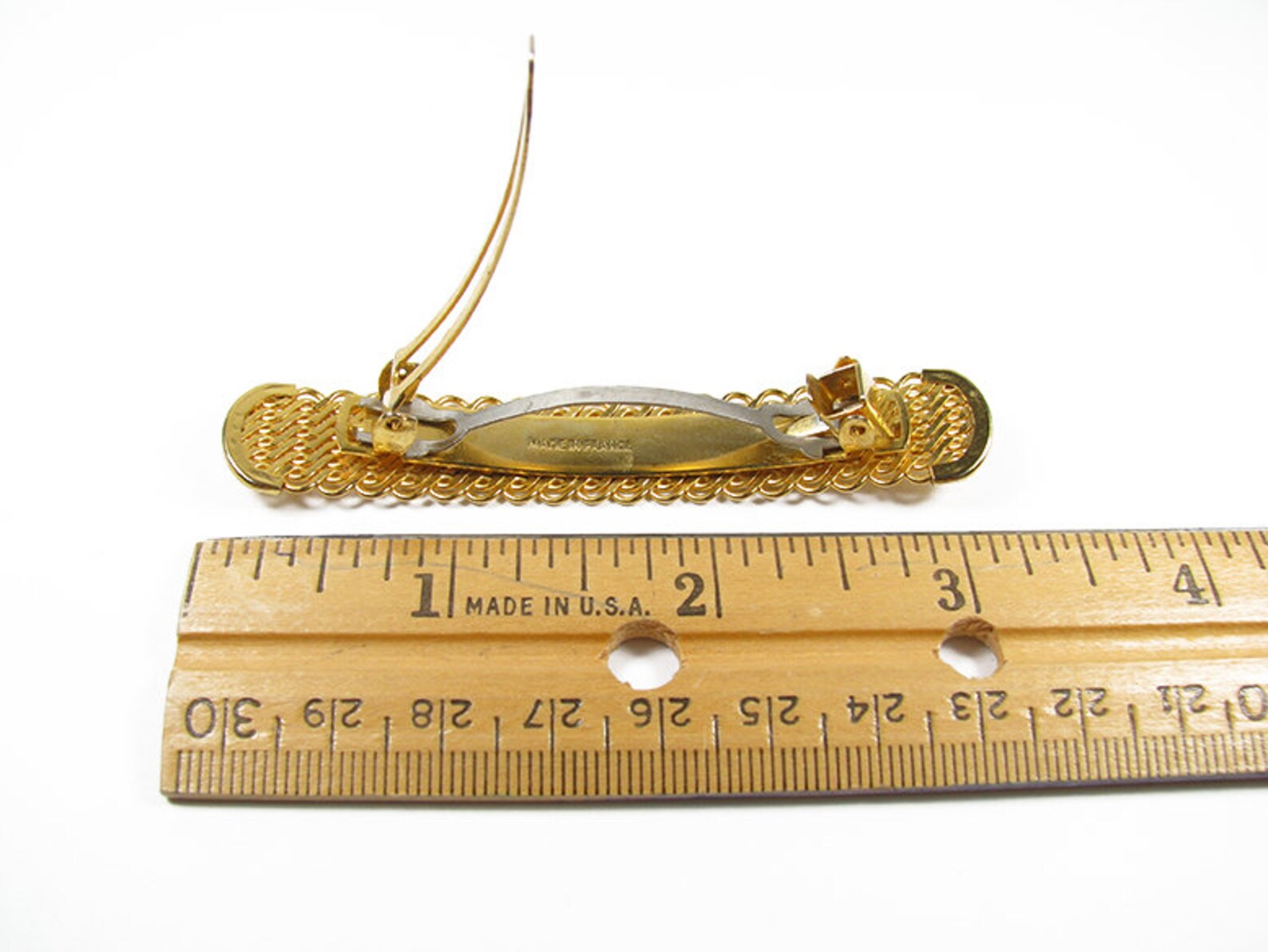 Vintage Gold Hair Clip Made in France Etsy