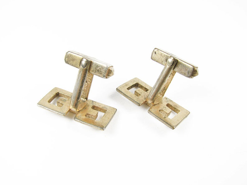 Geometric Cufflinks Vintage Wedding Vintage Mod Cufflinks in Gold Tone Boutons de Manchette MyChouChou