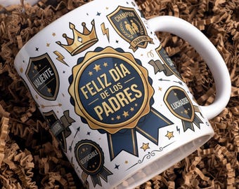 Diseño PNG de sublimación para taza del Día del Padre en español (11 oz, 15 oz), regalo digital para descargar.