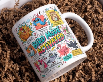 Diseño PNG de taza con pájaros sarcásticos y divertidos, plantilla para tazas de 11 oz y 15 oz, diseño de taza con pollo divertido para sublimación, descarga digital de diseño de taza con animales divertidos