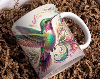 Vögel Becher wickeln PNG | Kolibri Design | Vögel Sublimationsdesign (Digitaler Download)
