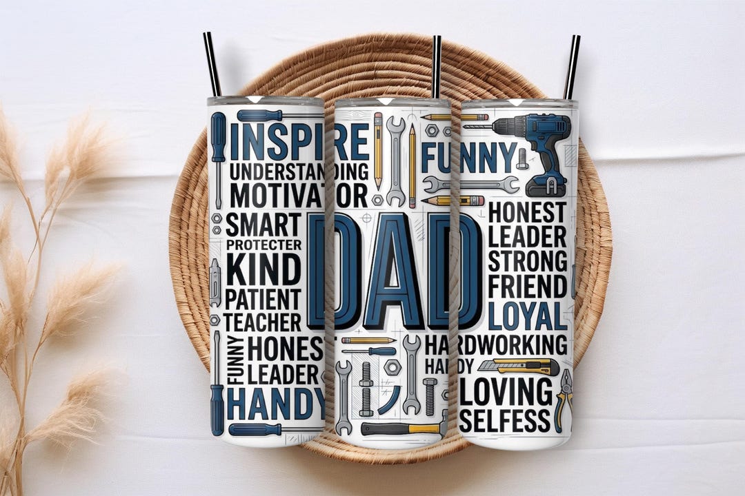Dad Tumbler Wrap PNG 20oz Skinny Sublimation Design Fathers Day Handy ...