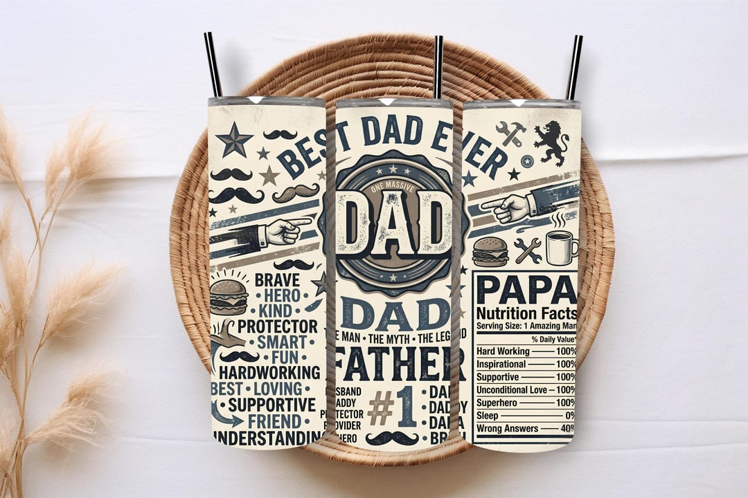 Fathers Day Tumbler Wrap PNG, Gift for Dad, Best Dad Ever, Daddy, Dada ...