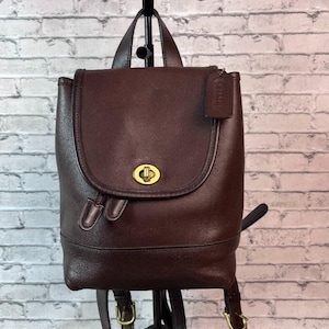 Coach Vintage Dark Brown‎ Leather Backpack 9960 s-l400.jpg main image 3