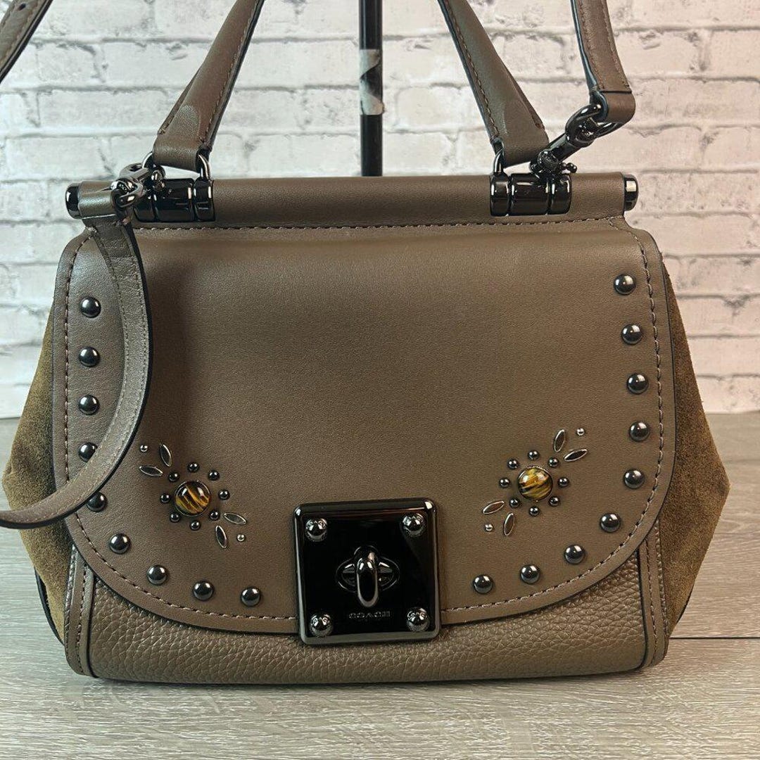 COACH Western Rivet Drifter Handle Glove Tanned Leather 57659 Brown ...