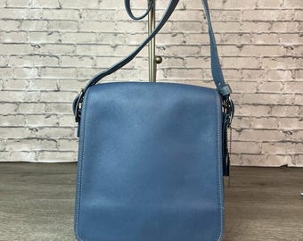 Vintage Coach Sheridan Glenwood Navy Leather Crossbody Bag - Etsy