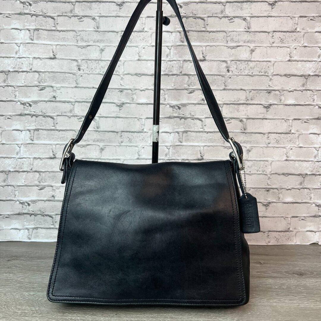 Vintage Coach Black Leather Studio Flap Shoulder Bag 9828 - Etsy