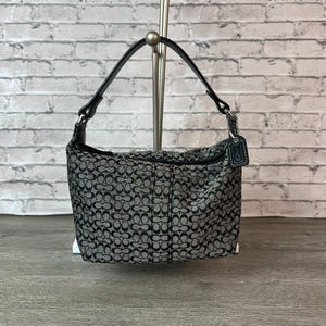 Y2k Vintage Coach Soho Mini Signature Monogram Logo Black Top