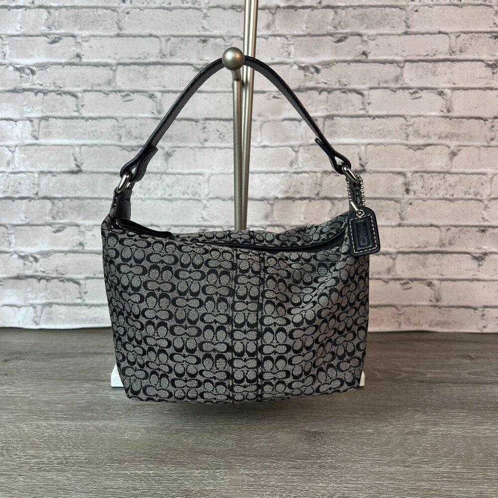 Y2k Vintage Coach Soho Mini Signature Monogram Logo Black Top