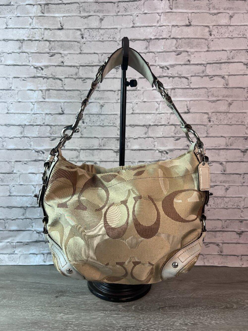 Medium Coach CARLY 11960 Signature Optic Print Hobo Shoulder Bag